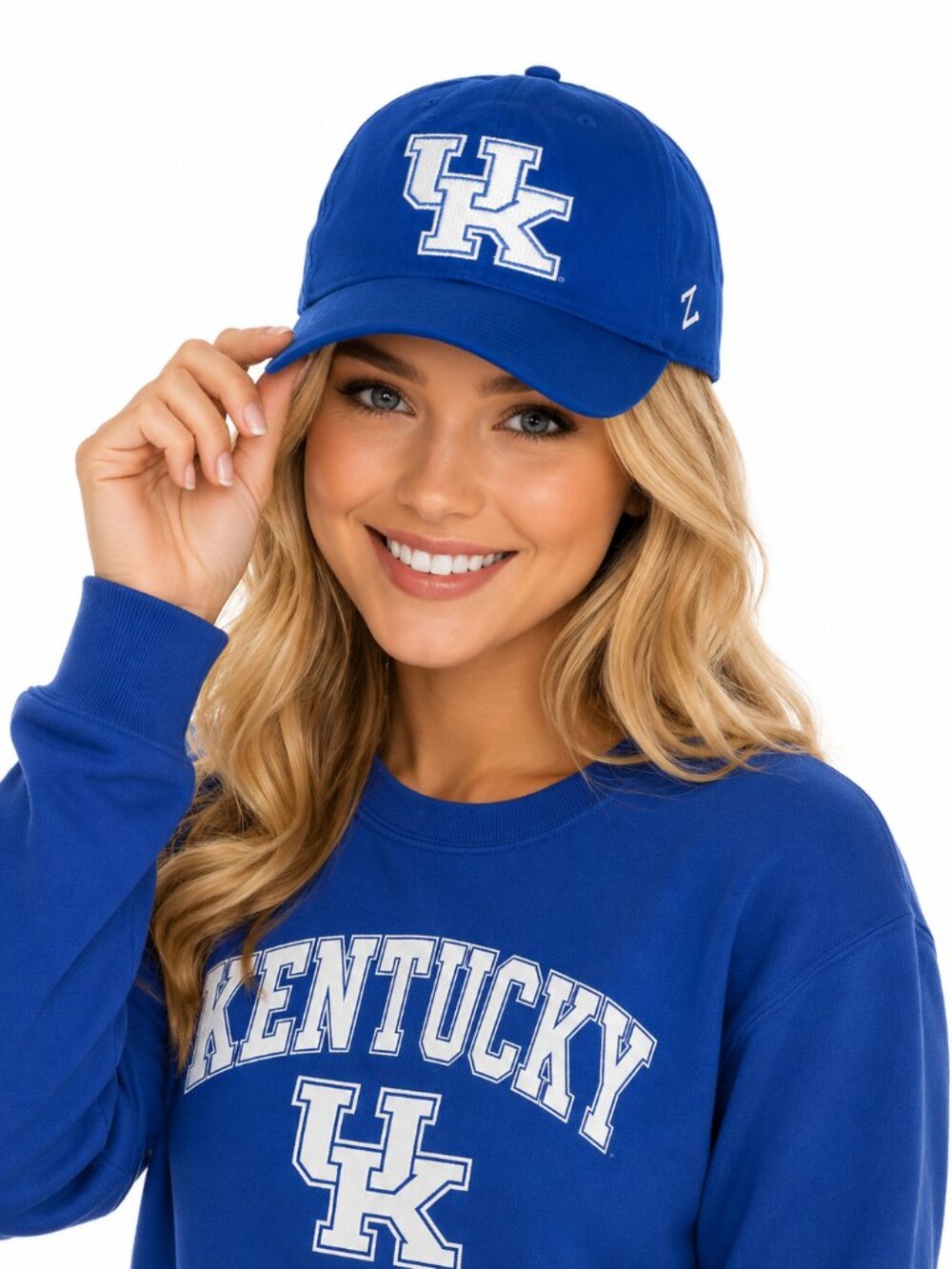 Kentucky Wildcats Women's Hat White Sequin Logo Blue Soft Adjustable Strap New